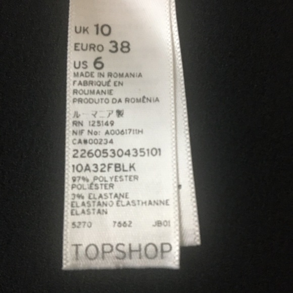 Topshop Dress Womens Size 6 Black  Fit and Flare Sleevel… - Picture 10 of 11